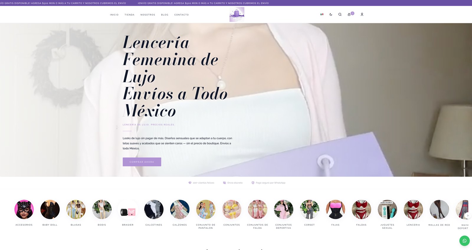 JK Lingerie e-commerce storefront designed by Kevin Cromley