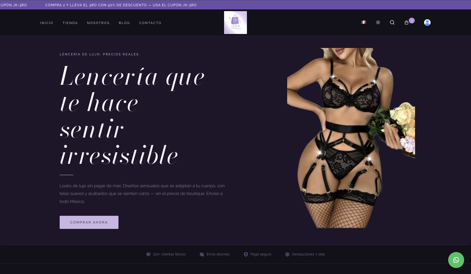 JK Lingerie website