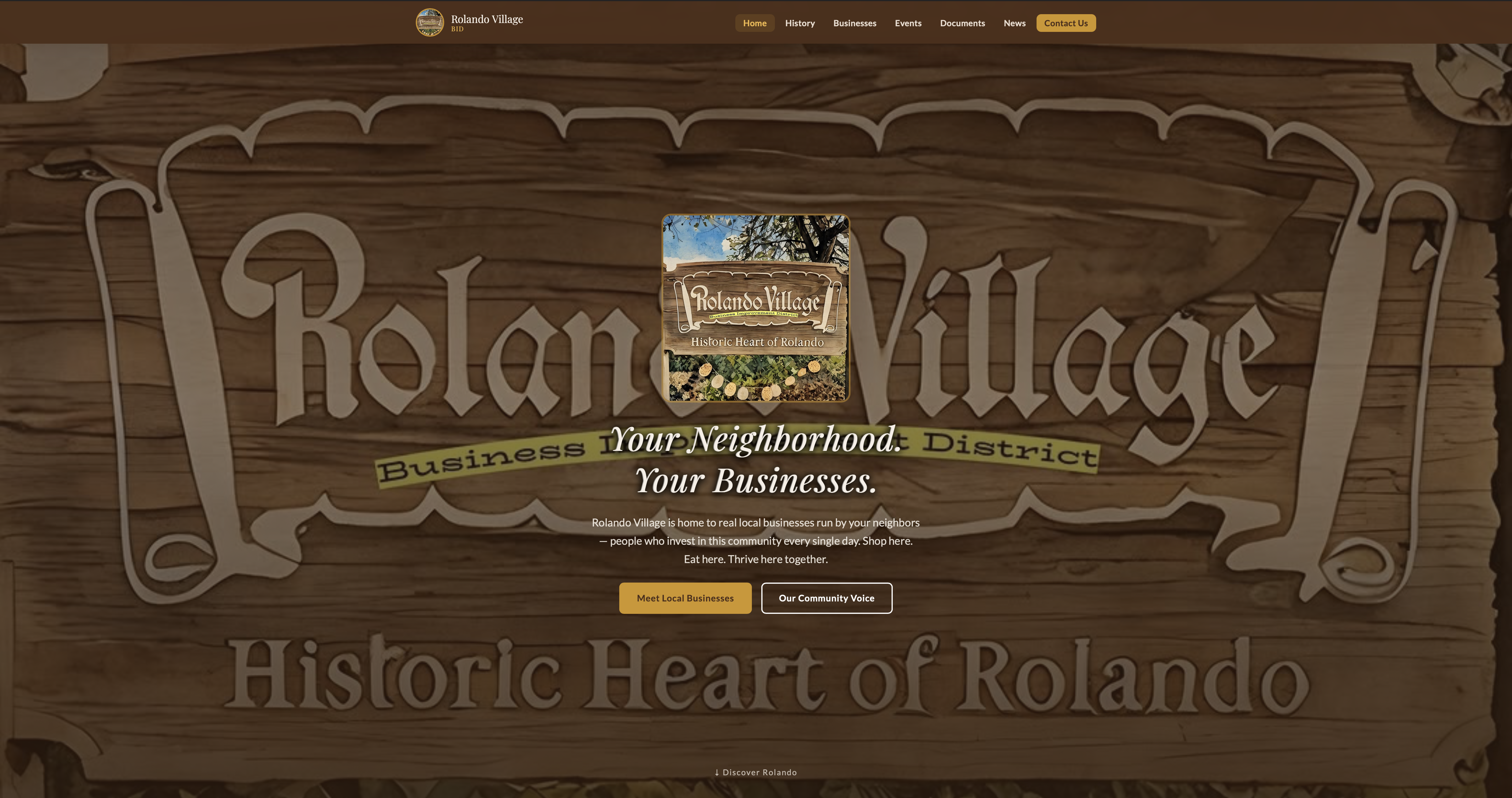 Rolando Village Bid website